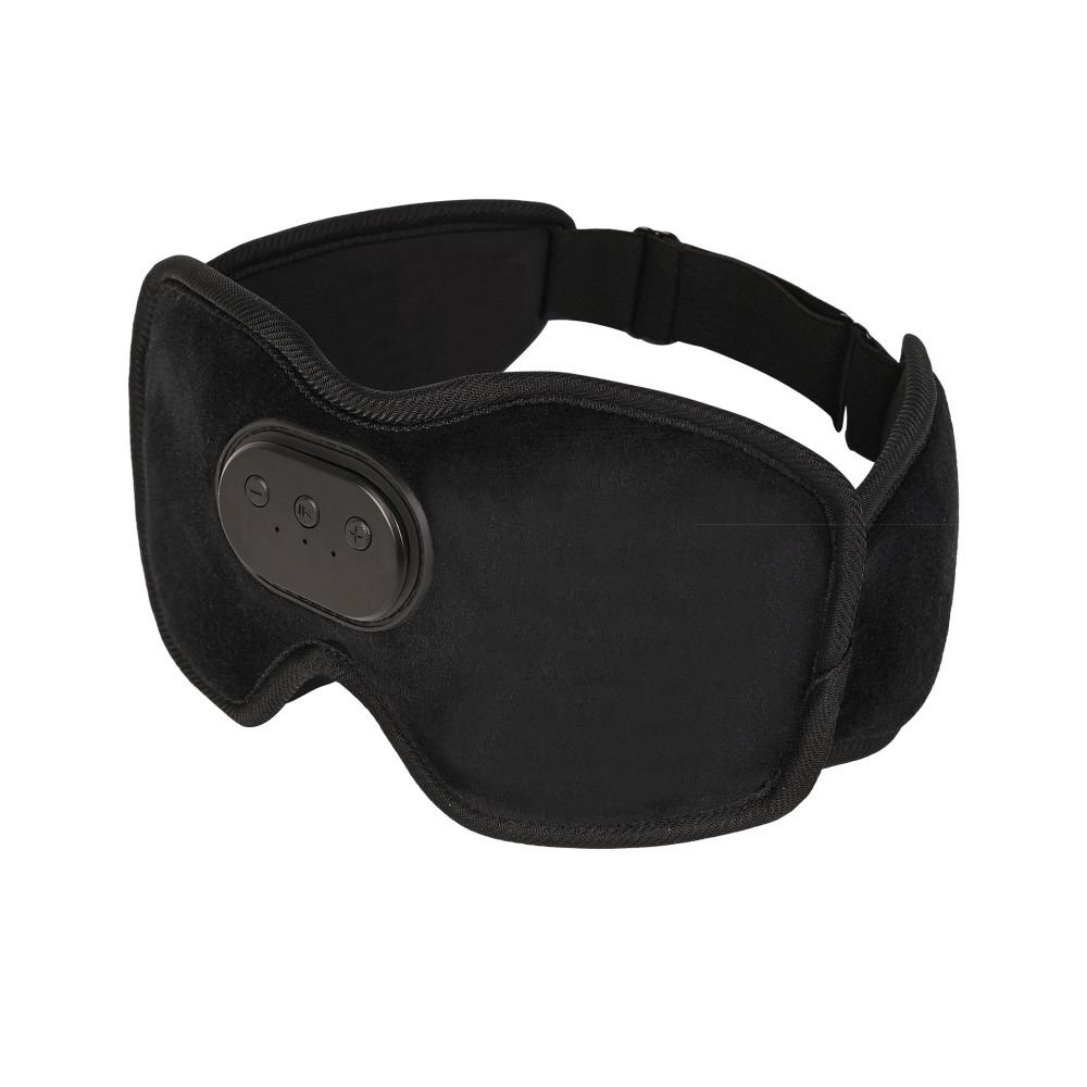 Maschera per occhi per sonno 3D Bluetooth Maschera per musica wireless Nera