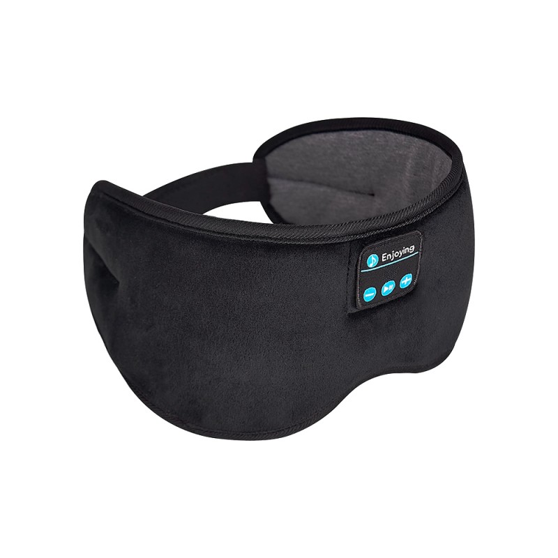 Maschera per occhi Bluetooth centrata nera in cotone