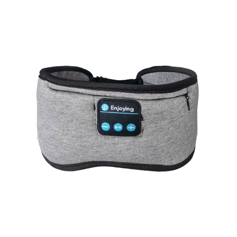Maschera per gli occhi Bluetooth in cotone grigio con cerniera