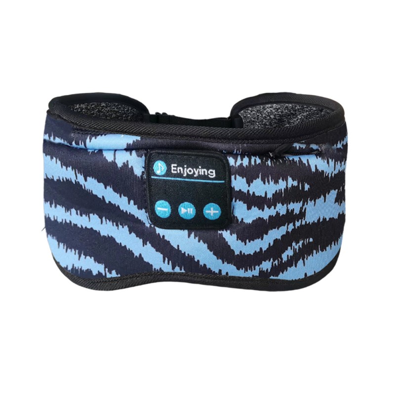 Maschera per gli occhi Bluetooth in cotone zebrato blu