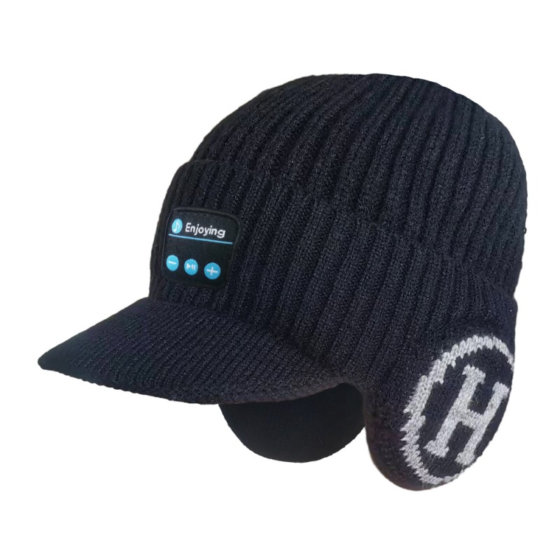 Cuffie con cappello a cuffia Bluetooth a forma di H con tesa nere