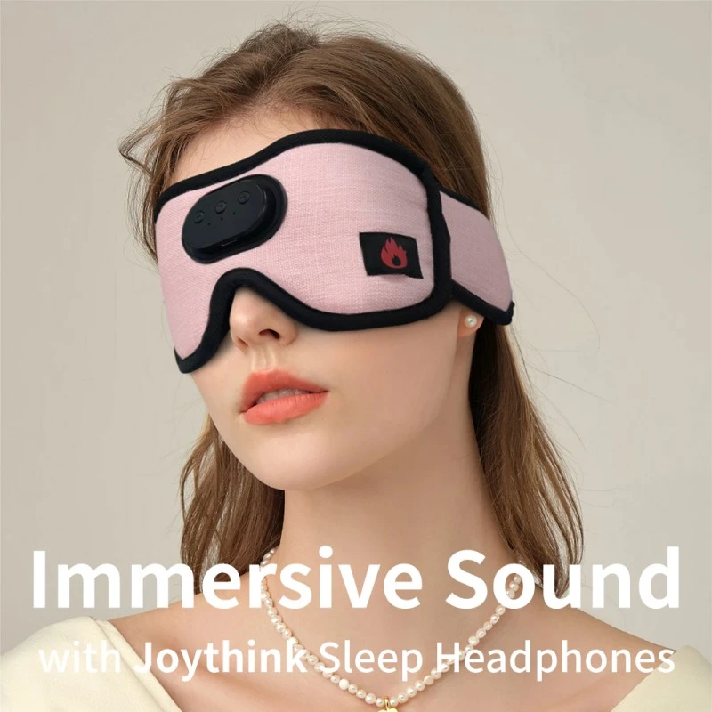 Heated Bluetooth Sleep Eye Mask Sleep Headphones Flax Grey