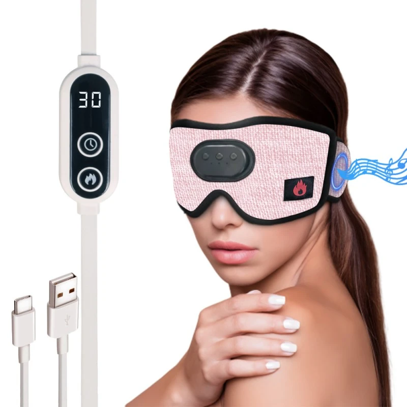 Heated Bluetooth Sleep Eye Mask Sleep Headphones Flax Grey