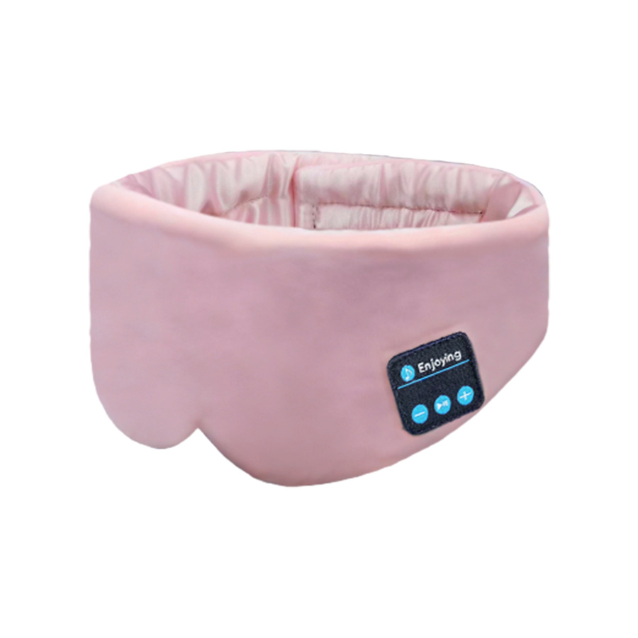 Maschera per gli occhi per dormire in seta Bluetooth Cuffie per dormire Barra laterale rosa