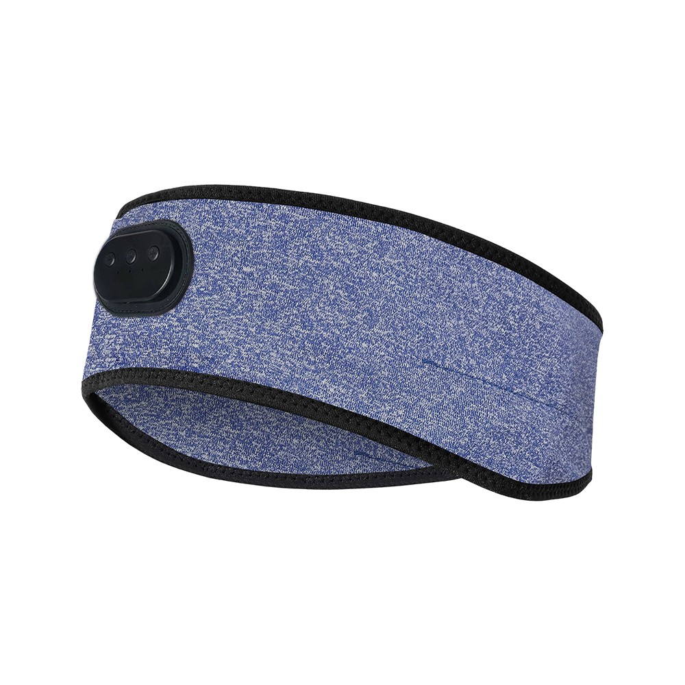 Cuffie sportive con fascia Bluetooth elasticizzata, colore blu cielo